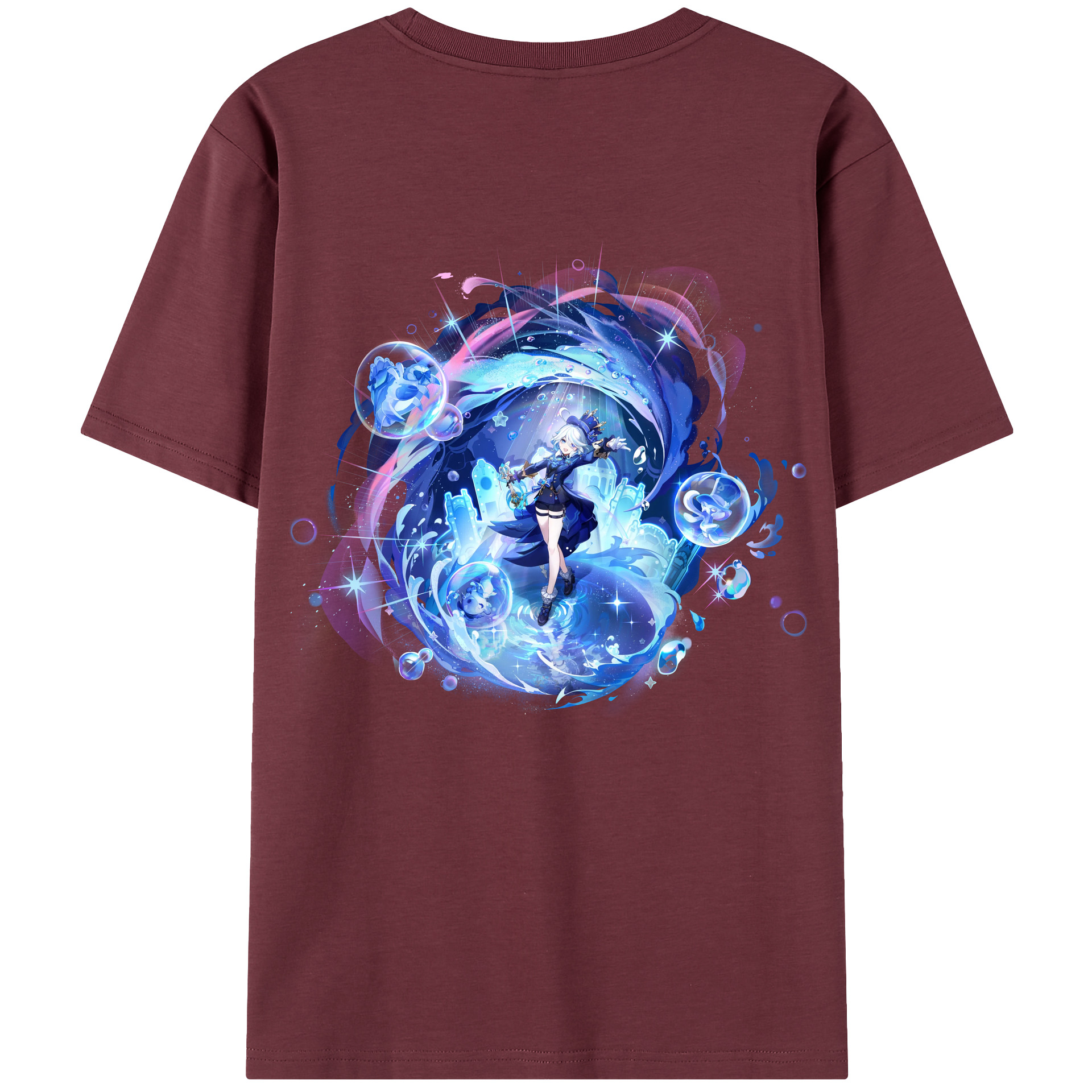 げんし神 フリーナ genshin Furina 綿100％半袖Tシャツ（背面プリント）